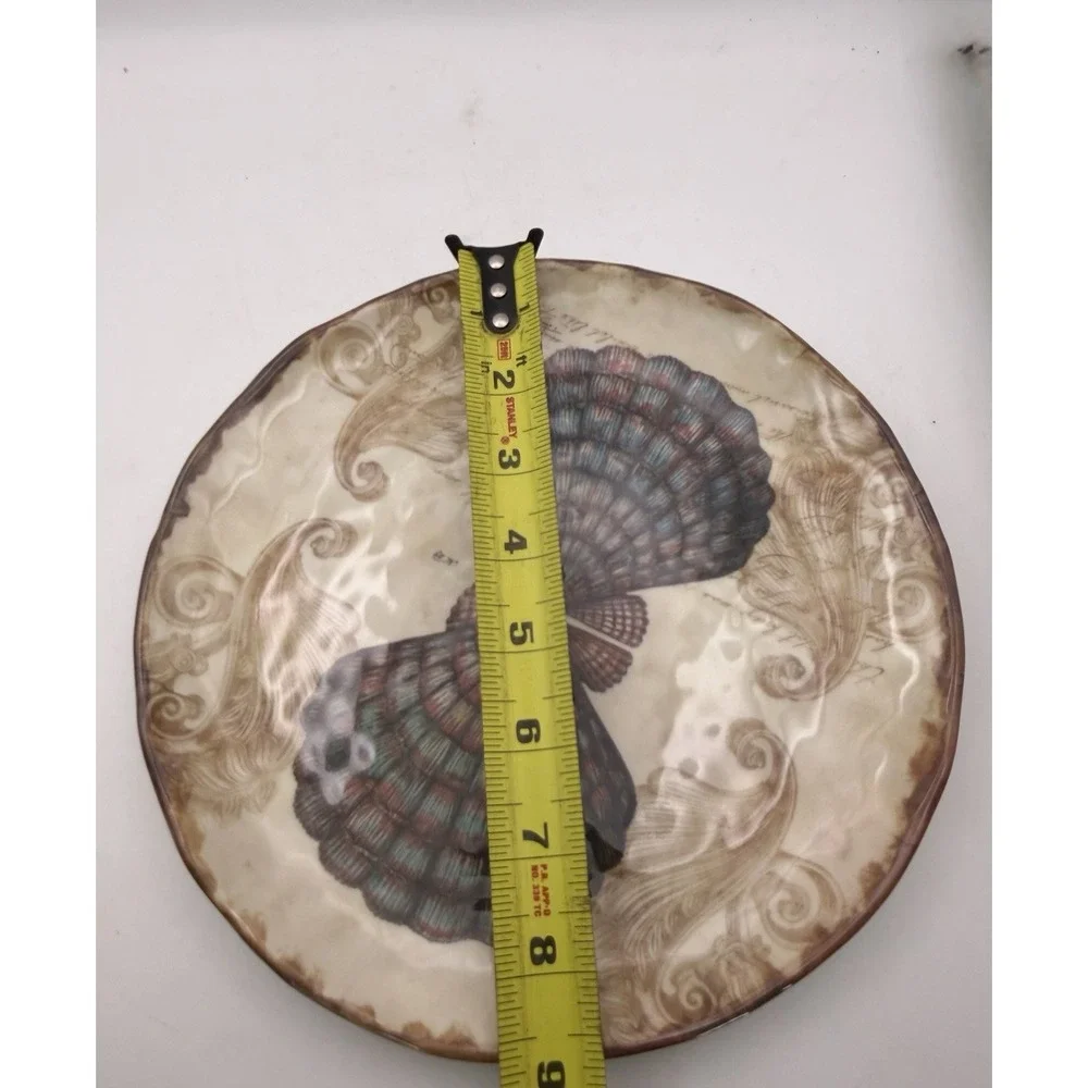 208 Park Melamine Sea Life Salad‎ Plates Set 4 Turtle Seahorse